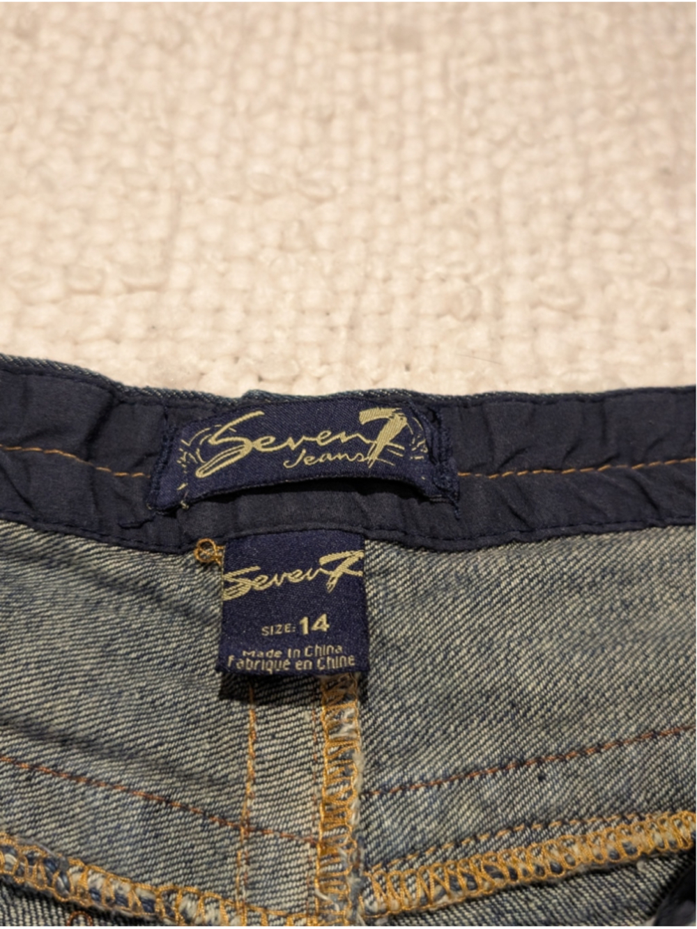 700 - Seven7 Y2K Dark Wash Bootcut Jeans Contrast Stitch 28/29 - Picture 6 of 13